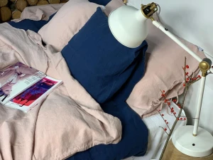 Lniana poszewka na poduszkę navy blue 100% lnu