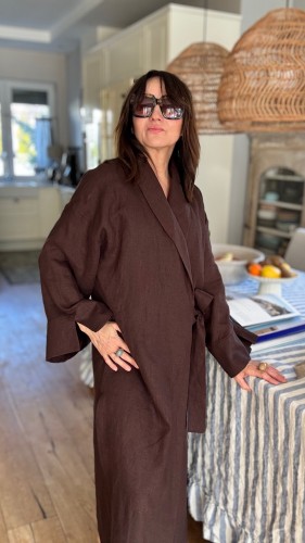 100% lnu kimono długie brąz - len oeko -tex - naturebed.jpeg