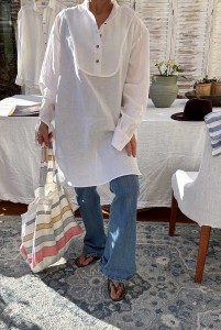 Tunika 100% lnu w kolorze białymS/M 