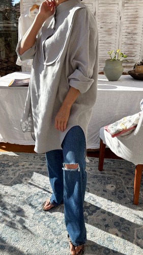 naturalna tunika lniana - 100% lnu - naturalna odzież.jpeg