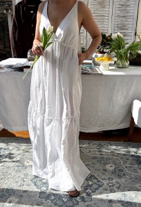 Sukienka Lecce maxi 100% lnu biała