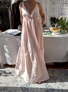 Sukienka Lecce maxi 100% lnu blush pink