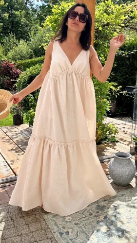 Sukienka Lecce maxi 100% lnu cream