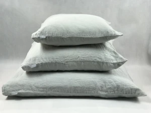 Lniana poszewka na poduszkę perłowy szary pearl grey 100% lnu