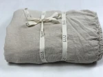 Lniane prześcieradło z gumką beżowy beige 100% lnu 