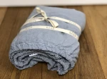 Lniane prześcieradło z gumką grey frost 100% lnu